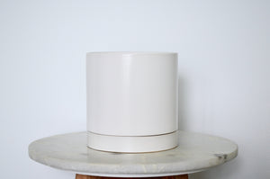 classic white ceramic planter with drainage tray