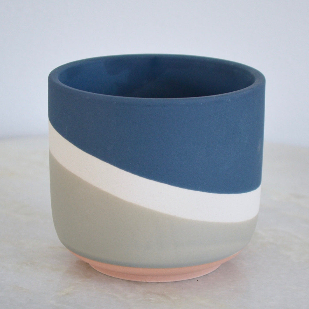 blue and grey planter