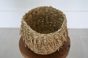 6 inch natural woven basket pot